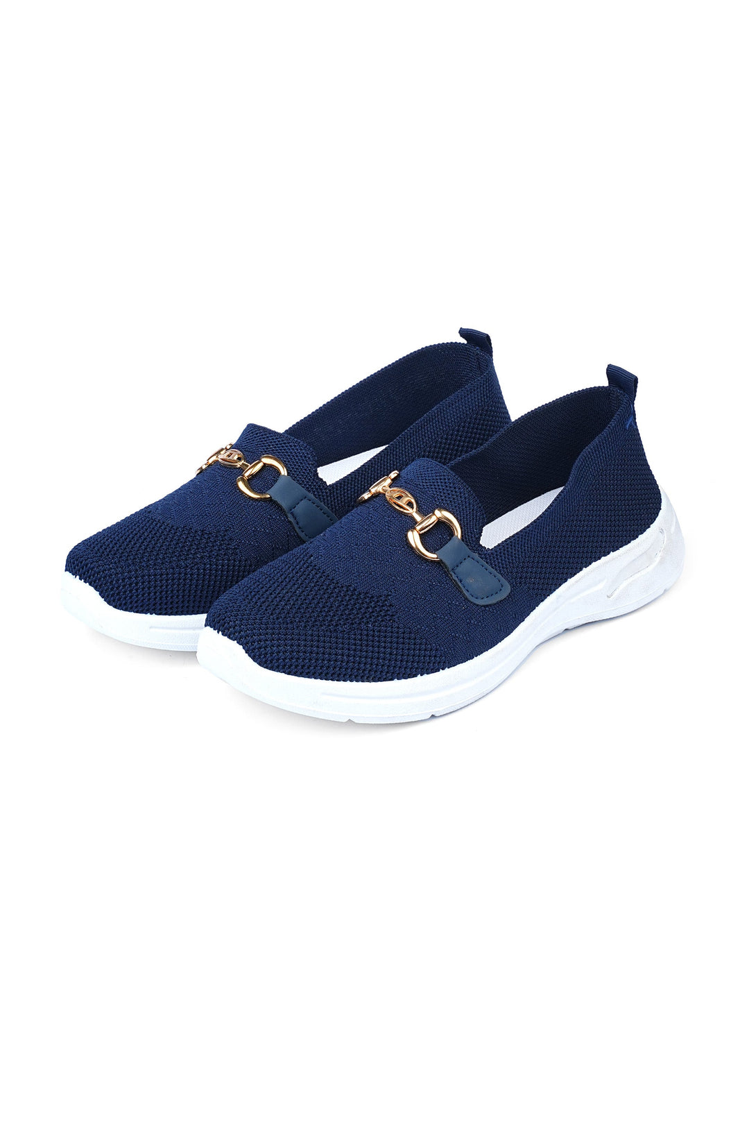 OPIA 4001 BLU blue laceless knit shoes with medicated insole and cushioned arch support for comfort and stability