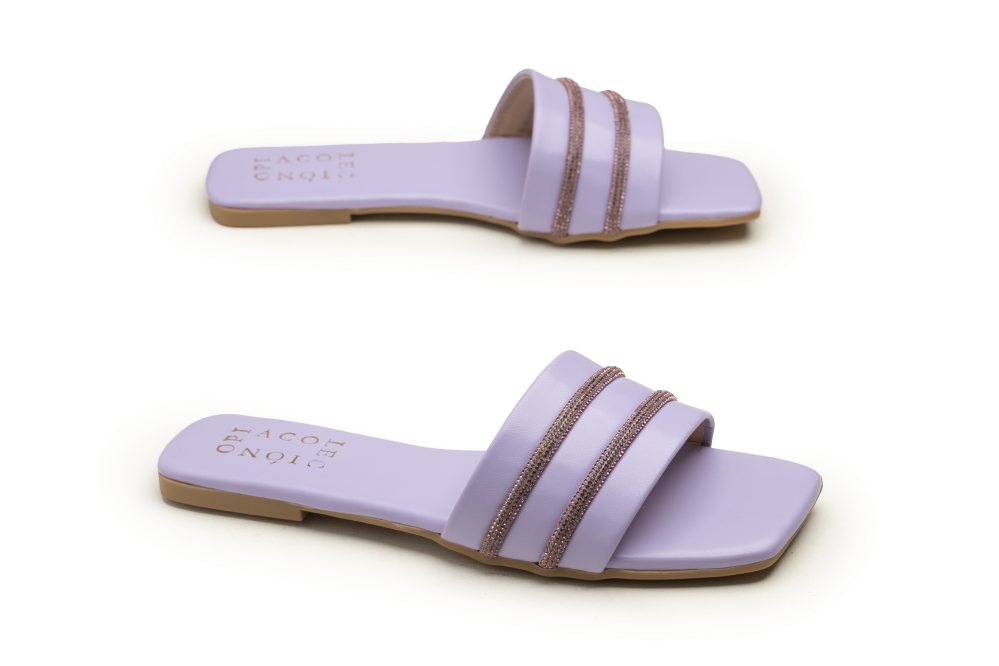 Purple semi-formal OPIA 5001 PURPLE flats with dazzling diamonties and matte sole.