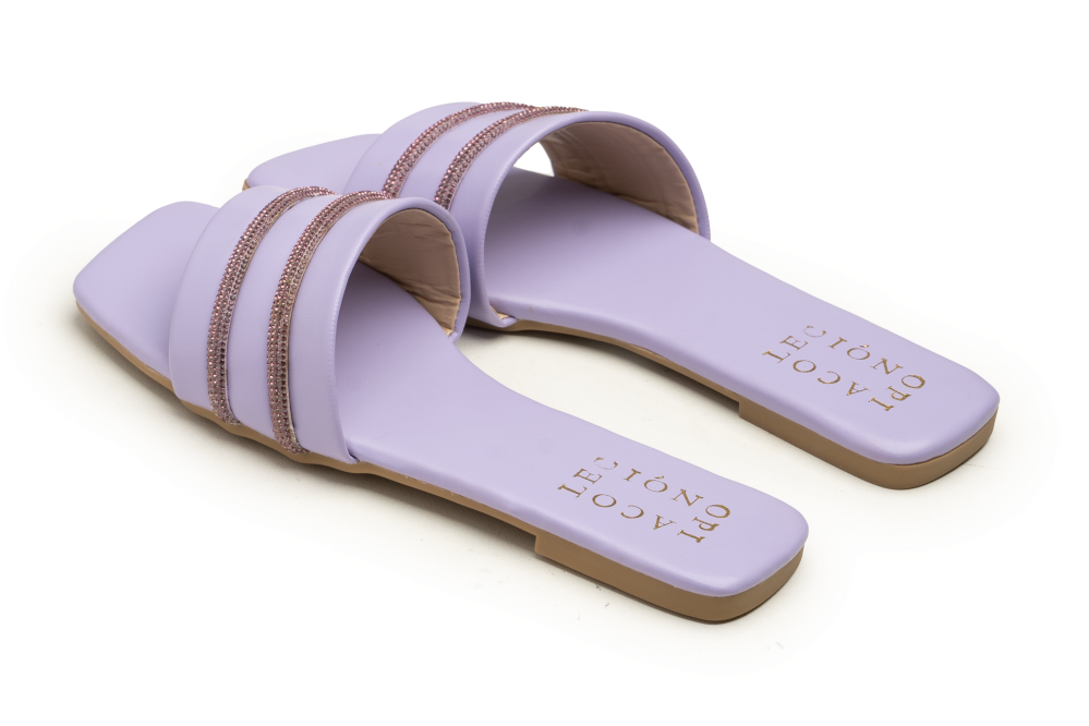 OPIA 5001 PURPLE stylish purple semi-formal flats with diamonties and matte sole
