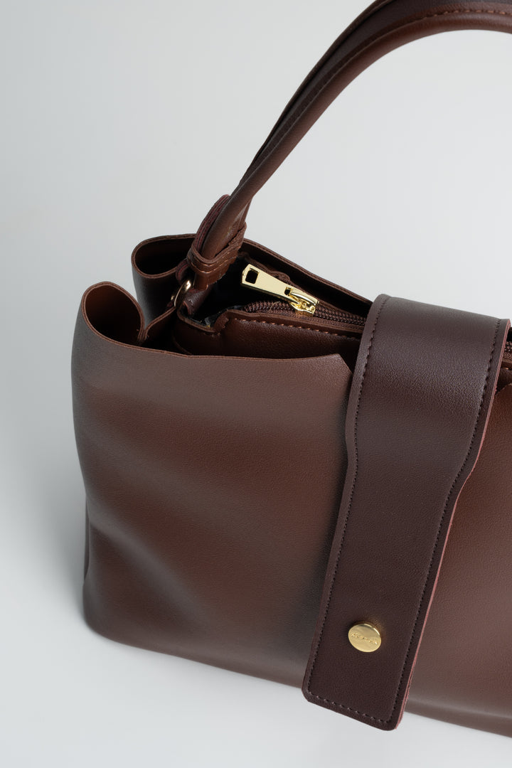 LADIES HANDBAG LB165 BROWN